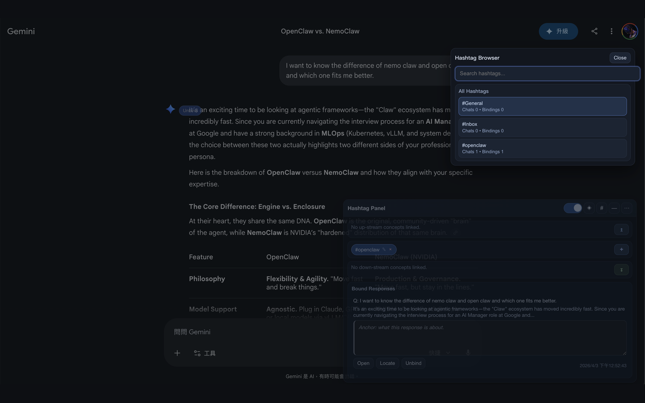 Bound responses section showing saved response details